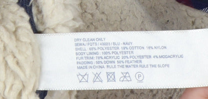 Fat Face Women's Blue Fur Trim Hooded Puffer Waistcoat Size 8