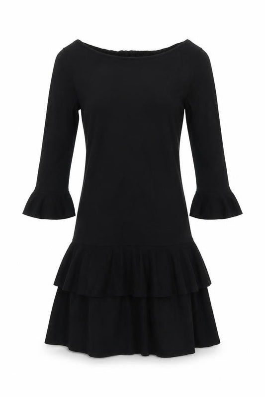 Front view of Coast Black Dress - UK 8, Long Sleeve, Elegant Style
