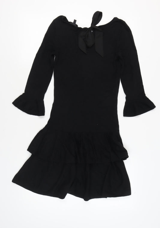 Coast Black Dress - UK 8, Long Sleeve, Elegant Style
