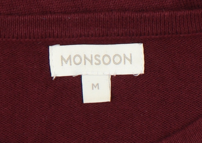 Womens UK Size M Monsoon Red Pullover Jumper