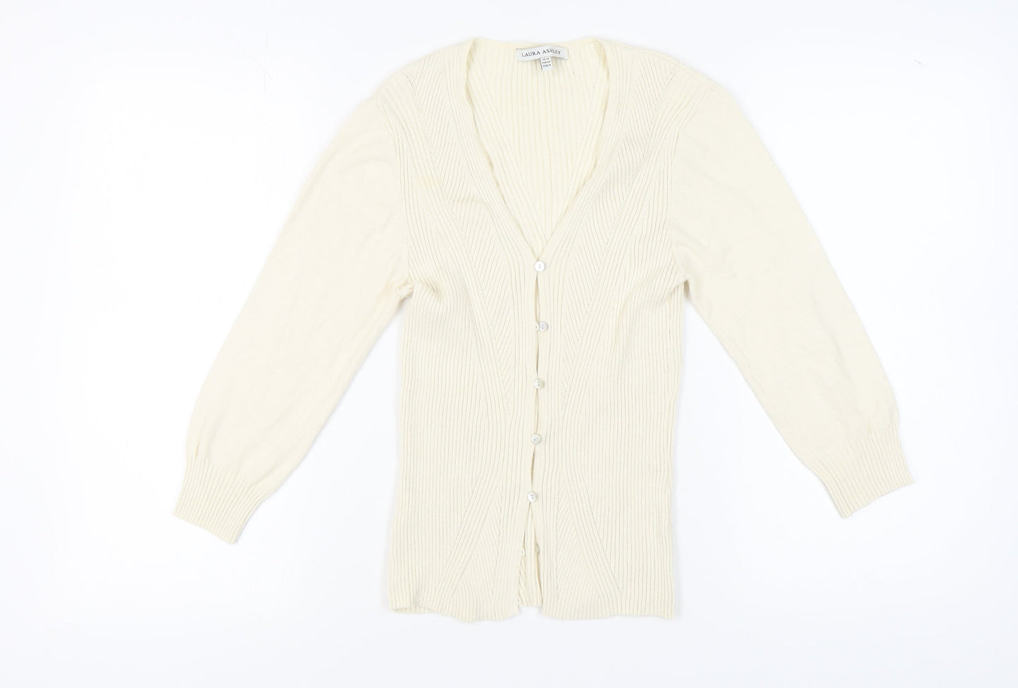 Womens UK Size 14 Laura Ashley Ivory Cardigan Jumper