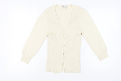 Womens UK Size 14 Laura Ashley Ivory Cardigan Jumper