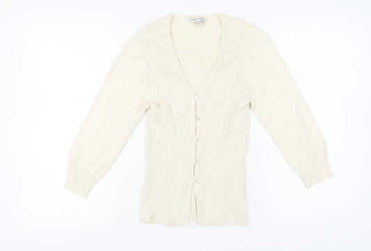 Womens UK Size 14 Laura Ashley Ivory Cardigan Jumper