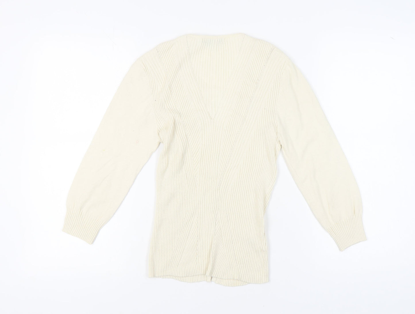Womens UK Size 14 Laura Ashley Ivory Cardigan Jumper