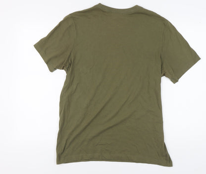 Nike Men's Green T-Shirt L - Classic Crew Neck