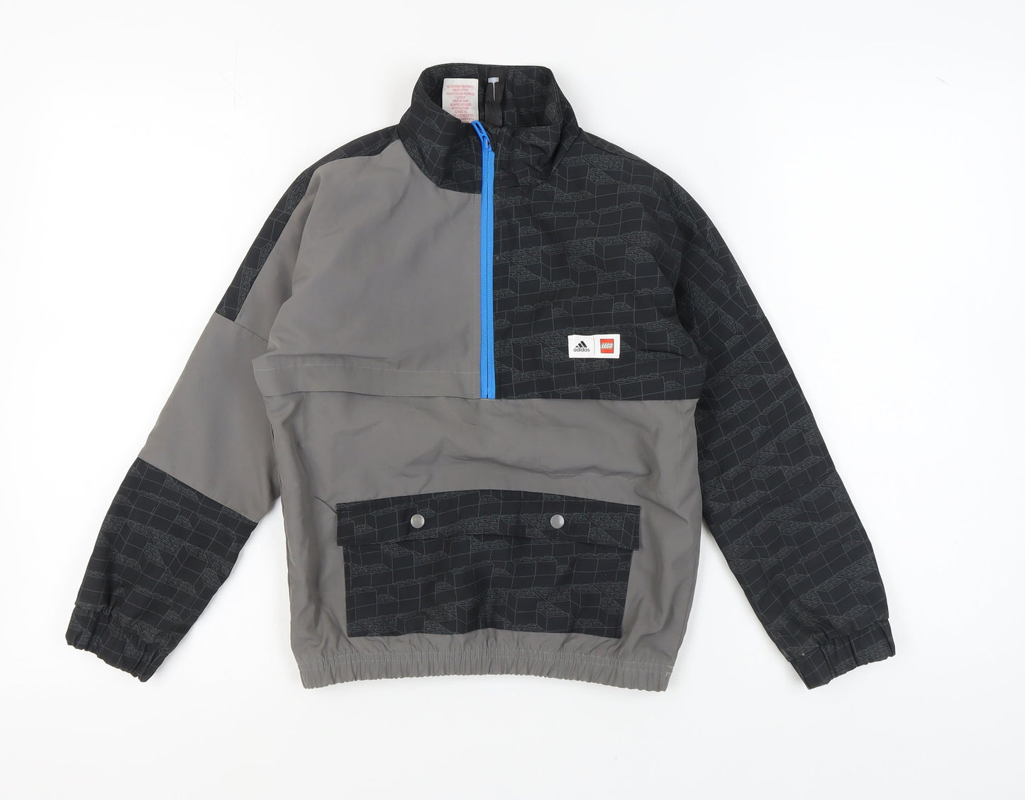 Adidas Boys Black Track Jacket, Geometric, Size 7, Autumn Wear