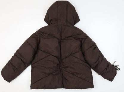 Michelle Keegan Women's Brown Puffer Jacket, Size 10