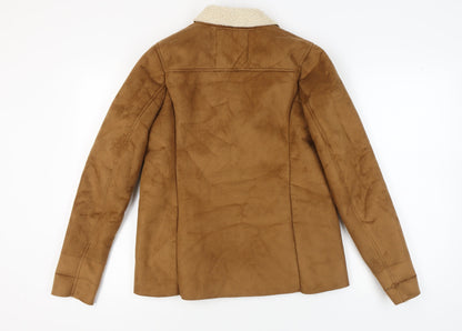 FatFace Women's Brown Suede Pea Coat Size 8