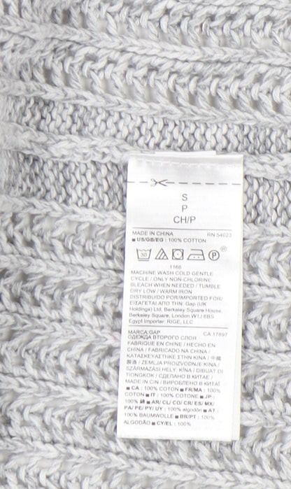 GAP Women’s Grey Open-Knit Open Front Cardigan S