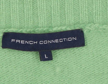 Womens UK Size L French Connection Green Cardigan Jumper