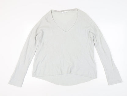 Duffy Women's Ivory Cashmere V-Neck Jumper M