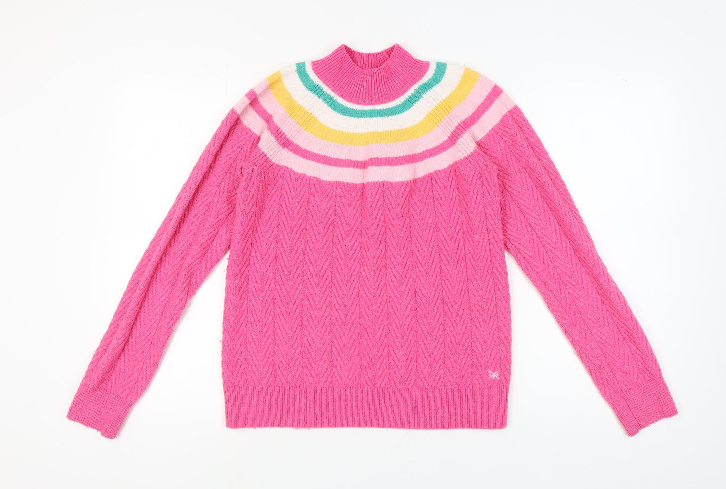 Crew Clothing Women’s Pink Mock Neck Pullover Jumper