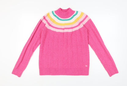 Crew Clothing Women’s Pink Mock Neck Pullover Jumper