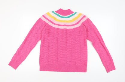 Crew Clothing Women’s Pink Mock Neck Pullover Jumper