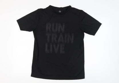 Admiral Men's Black Crew Neck T-Shirt Size L