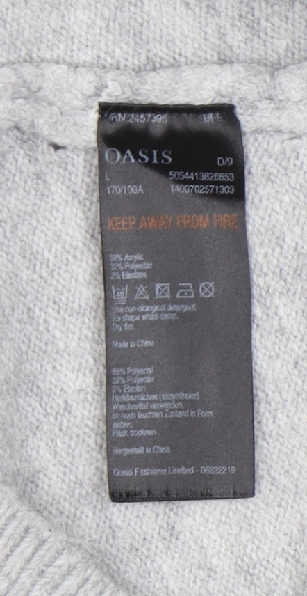 Womens UK Size L Oasis Grey Pullover Jumper