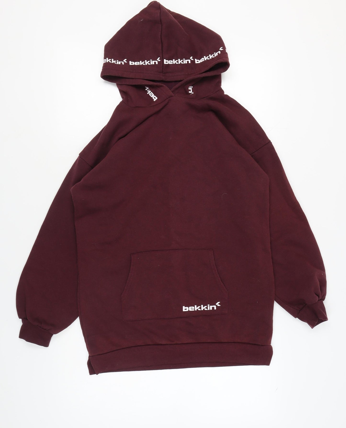 bekkin Boys Red Pullover Hoodie, Size 12-13, Casual Winter Comfort