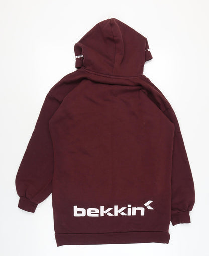 bekkin Boys Red Pullover Hoodie, Size 12-13, Casual Winter Comfort