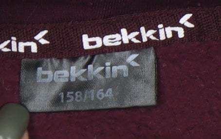 bekkin Boys Red Pullover Hoodie, Size 12-13, Casual Winter Comfort