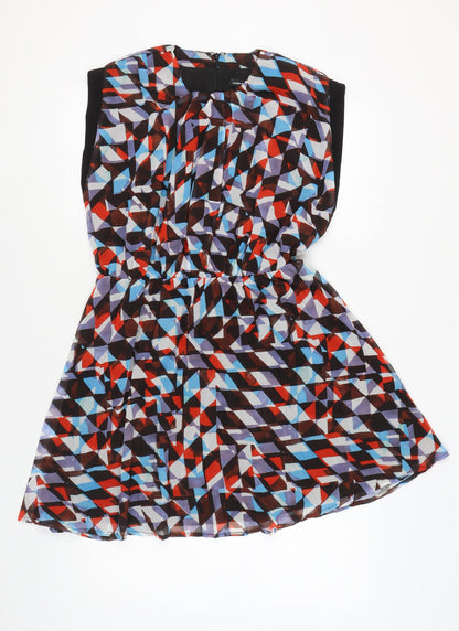 Karen Millen Women Multicoloured Geometric Dress Size 12