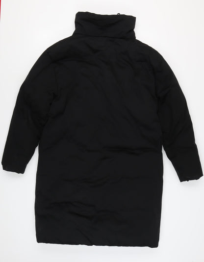 Zara Women's Black Long Overcoat, Size M