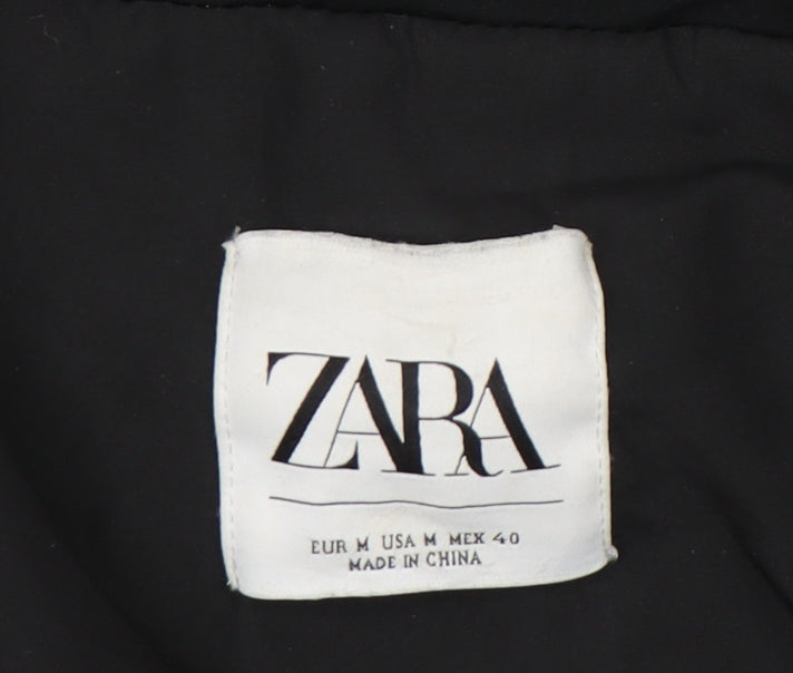 Zara Women's Black Long Overcoat, Size M
