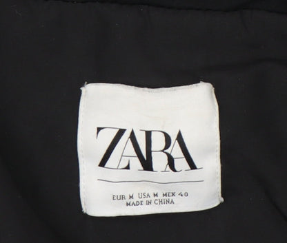 Zara Women's Black Long Overcoat, Size M