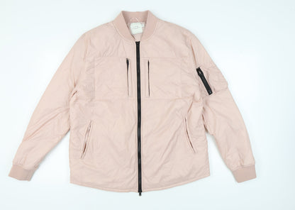 Mens UK Size L Topman Pink Bomber Jacket
