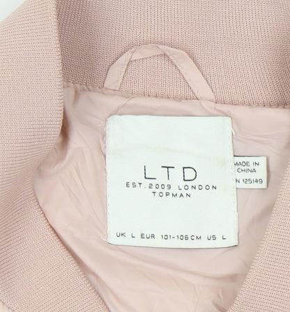 Mens UK Size L Topman Pink Bomber Jacket