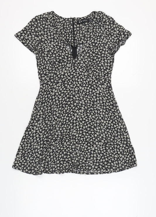 Motel Women's Black Floral Mini Dress XS
