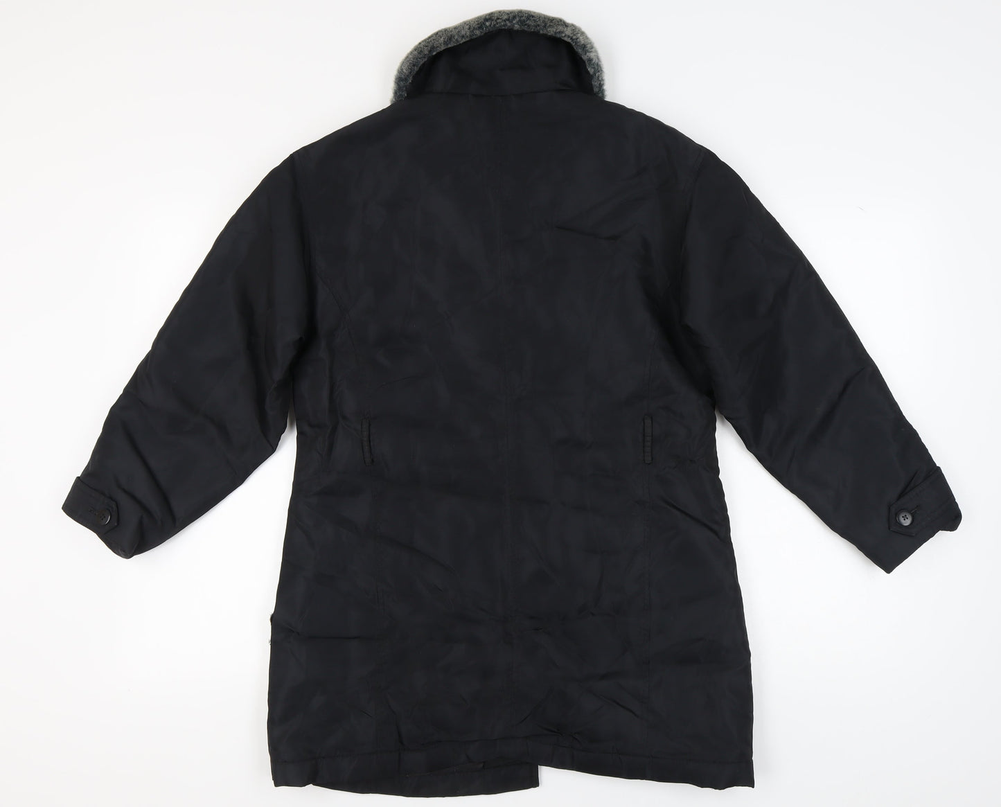 Womens UK Size 12 Dorothy Perkins Black Overcoat