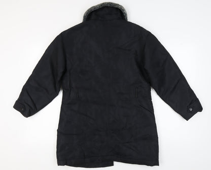 Womens UK Size 12 Dorothy Perkins Black Overcoat
