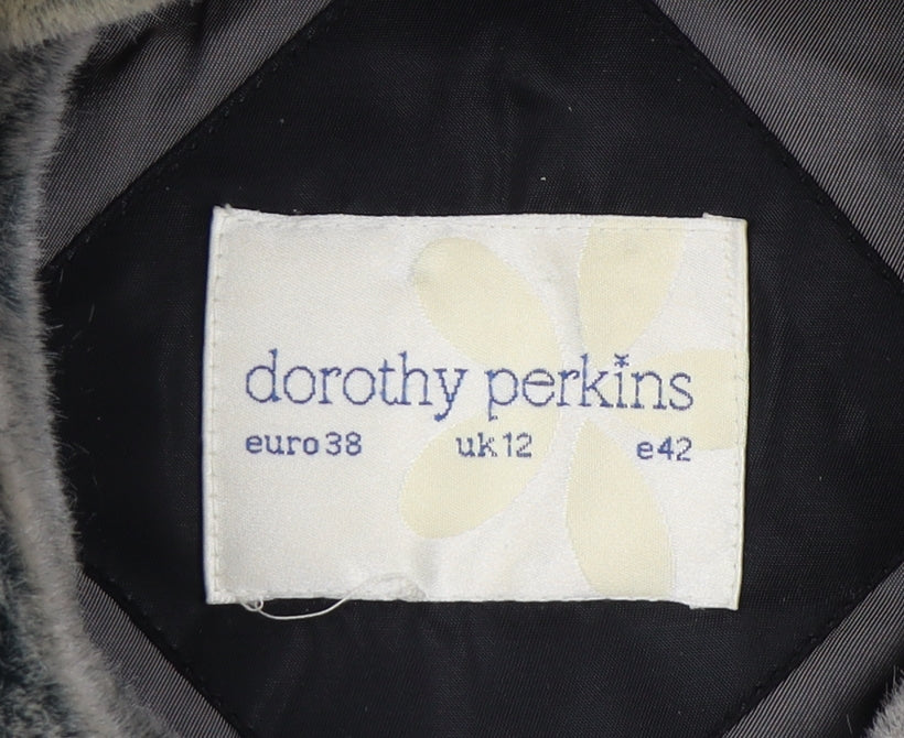 Womens UK Size 12 Dorothy Perkins Black Overcoat