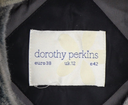 Womens UK Size 12 Dorothy Perkins Black Overcoat