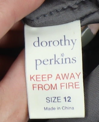 Womens UK Size 12 Dorothy Perkins Black Overcoat