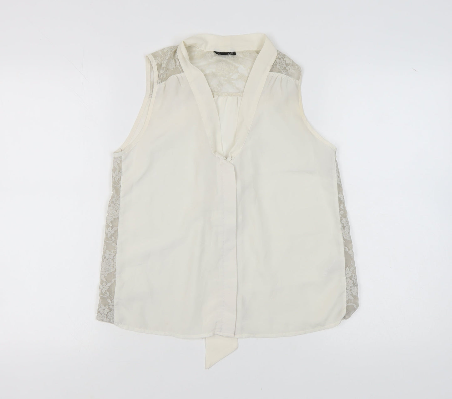 Womens UK Size 6 Topshop Ivory Basic Sleeveless