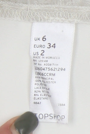 Womens UK Size 6 Topshop Ivory Basic Sleeveless