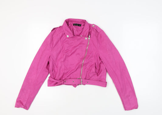 Missguided Women’s Pink Motorcycle Jacket Size 10