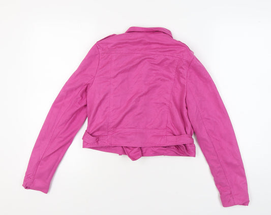 Missguided Women’s Pink Motorcycle Jacket Size 10