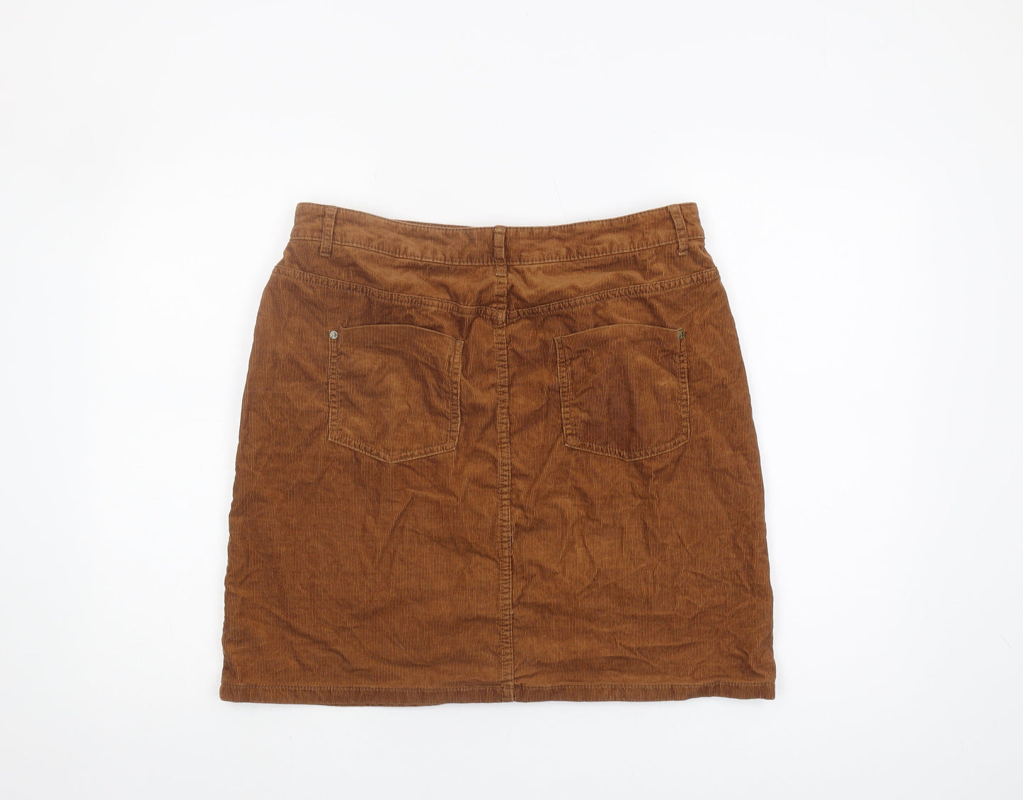 Marks and Spencer Corduroy Skirt, Brown, Size 14