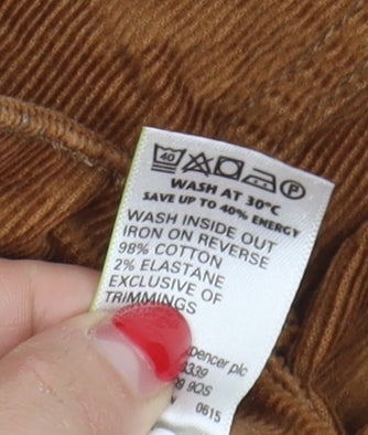 Marks and Spencer Corduroy Skirt, Brown, Size 14