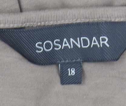 Womens UK Size 18 Sosandar Beige Basic T-Shirt