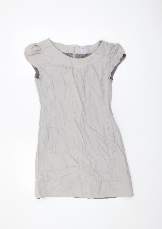 Oasis Women's Grey Dress, Size 10, Short Sleeve