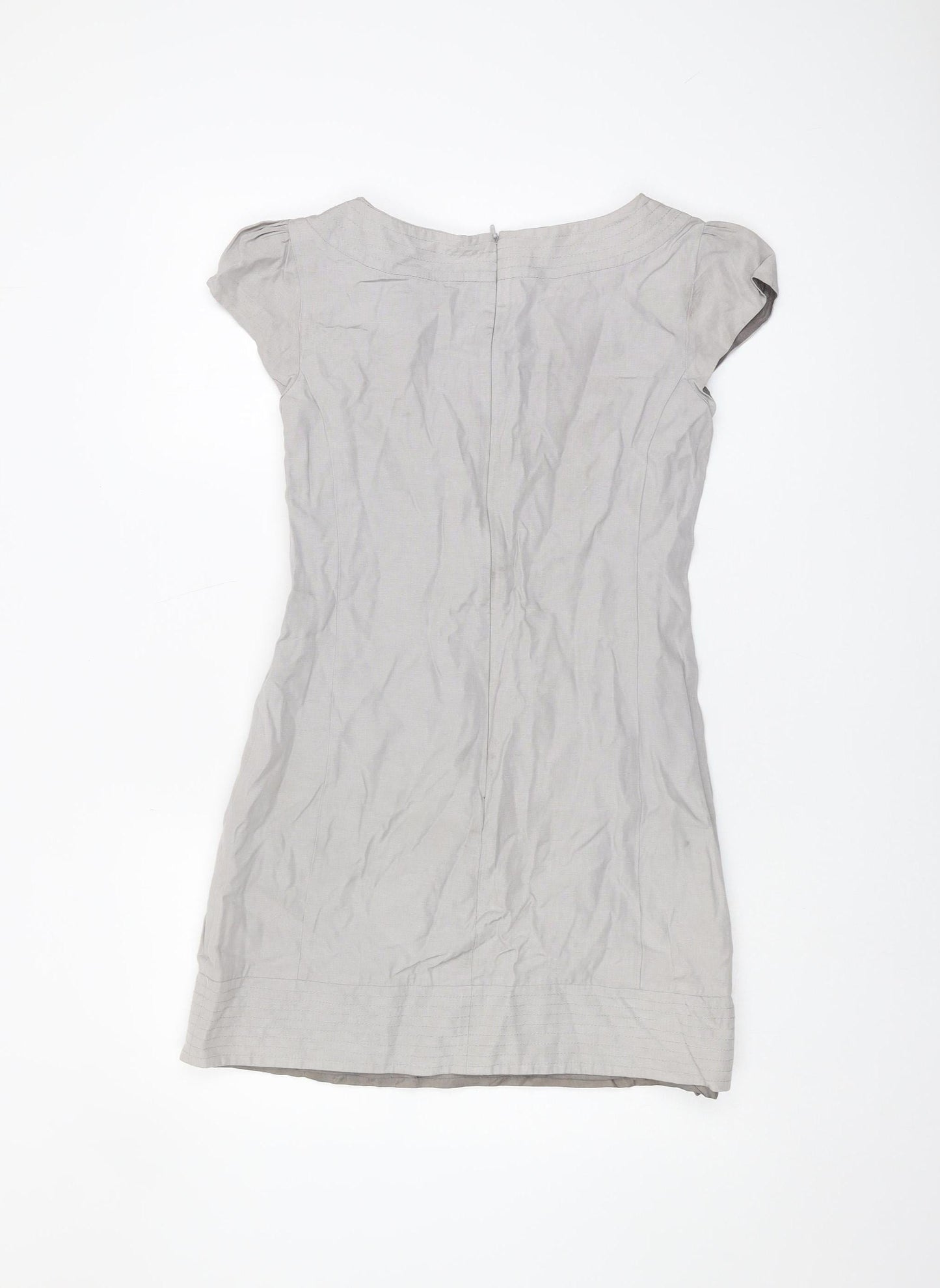 Oasis Women's Grey Dress, Size 10, Short Sleeve