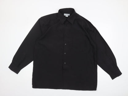 Benchi Men's Black Button-Up Long Sleeve Shirt L