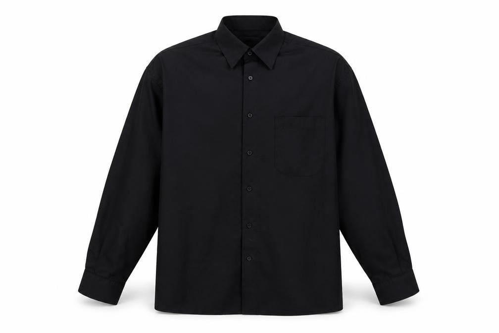 Benchi Men's Black Button-Up Long Sleeve Shirt L