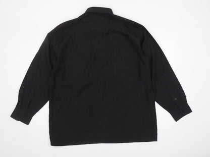 Benchi Men's Black Button-Up Long Sleeve Shirt L