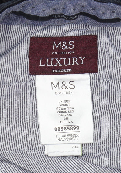 Marks and Spencer Men's Navy Corduroy Trousers 38/31
