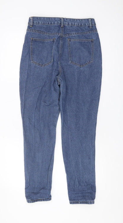 Boohoo Women's Blue Mom Jeans Size 12 Distressed