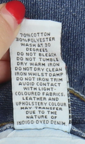 Boohoo Women's Blue Mom Jeans Size 12 Distressed